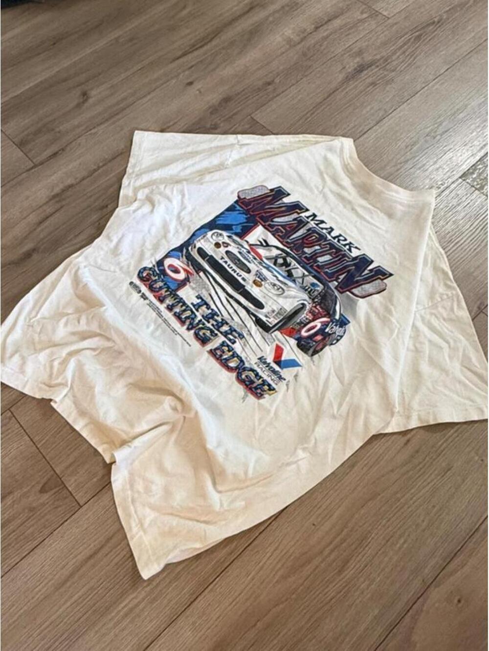 90s NASCAR Mark Martin White T-shirt